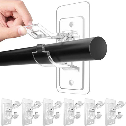 🏠🔨 Self Adhesive Rod Brackets, No Drill Needed Curtain Rod Holders