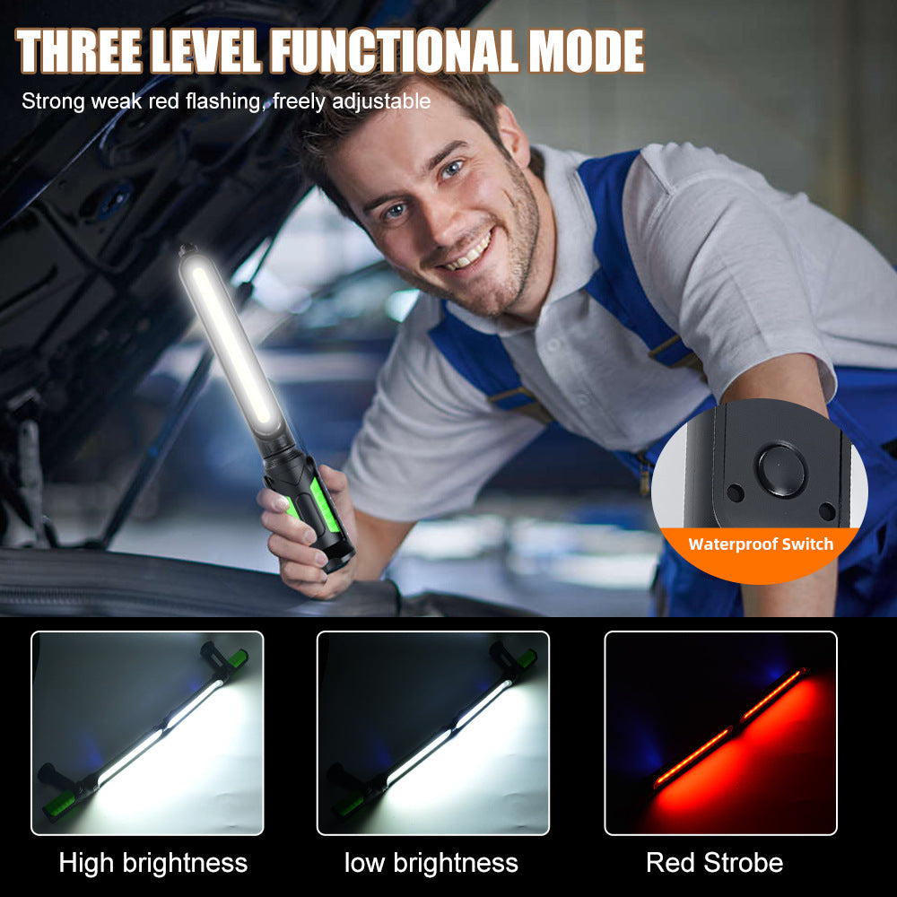 ✨2-in-1 Splicable LED Work Light – Ultra-Bright Hands-Free Lamp for Auto Repair &amp; Workshop Jobs