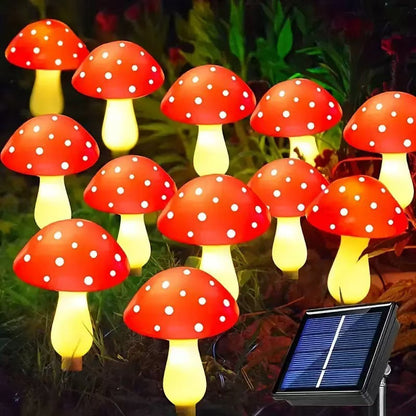 8 Pcs Solar Powered Mushroom Shaped Garden Light