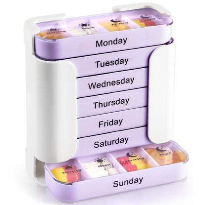 7-day Pill Storage Box, 1 Count Portable Large Capacity Pill Organizer, Daily Pill Storage Box