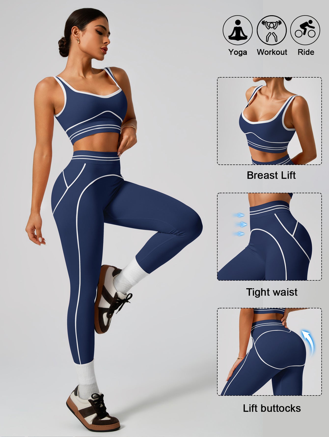 PINK SCULPTING WORKOUT SET | High-Waist Leggings &amp; Sports Bra