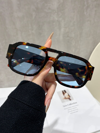 Vintage 70s Aviation Square Sunglasses – Classic Double Bridge Pilot Shades for Women and Men