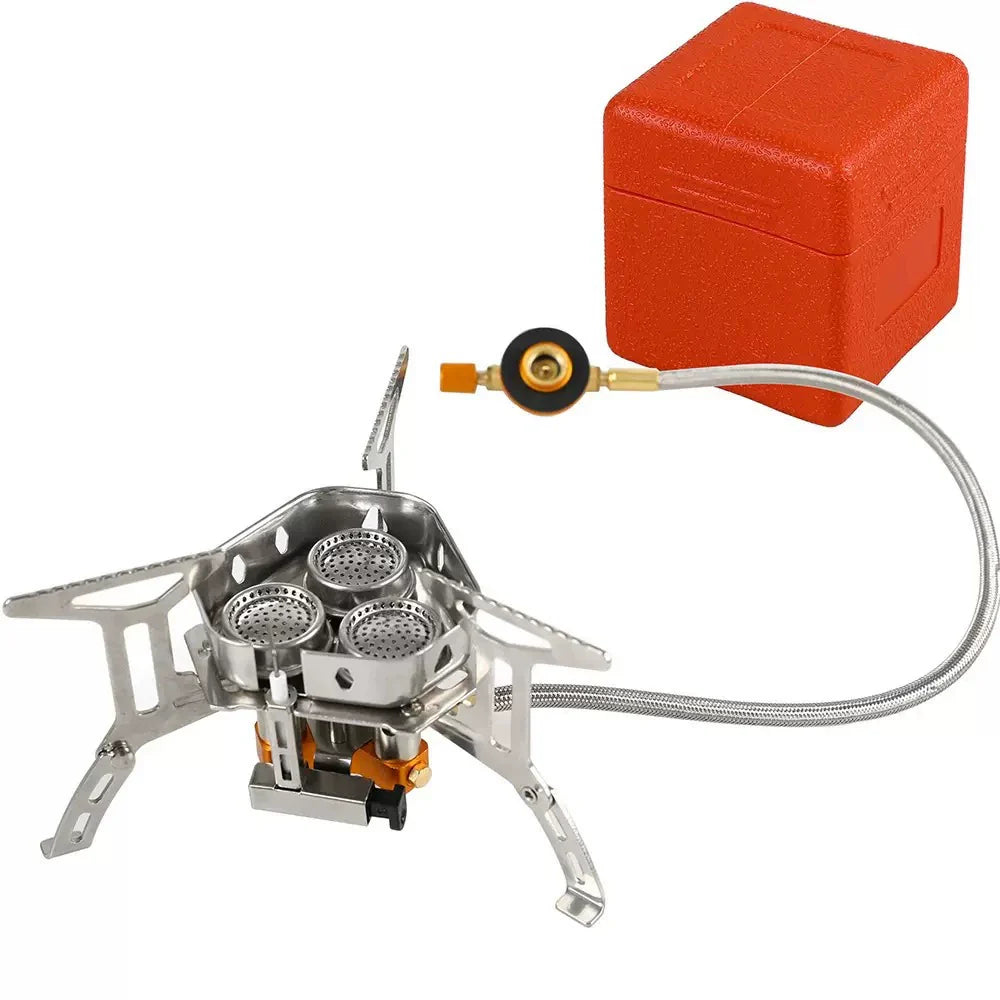 📢📢50% OFF !! ⏰Camping Gas Burner – 5800W, Piezo Ignition, Windproof 🔥