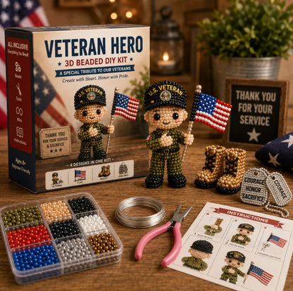 🔥LAST DAY 49% OFF-America 250 Beaded Bouquet DIY Kit – Limited Edition Patriotic Craft Collection
