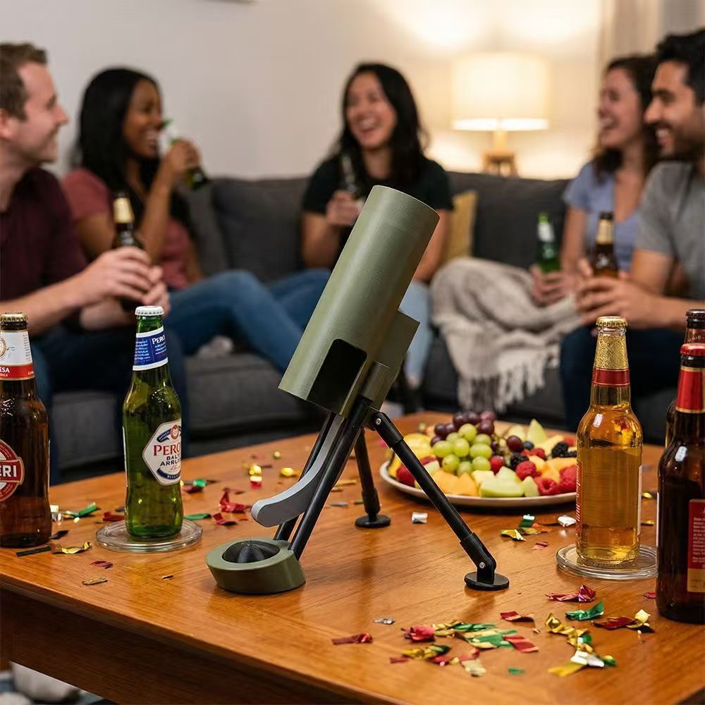 Bottle Opener Beer, 51mm Heavy Duty Tactical Cap Launcher Hands-Free, Funny Beer Bottles Opener For Bars Desks Shelves