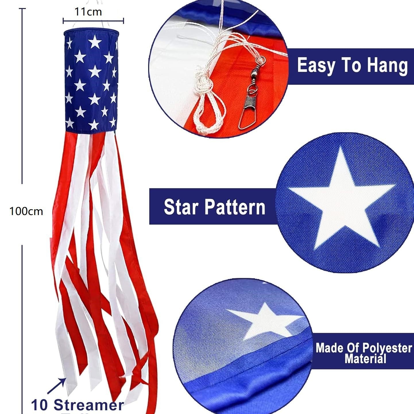 Large American Flag Windsocks