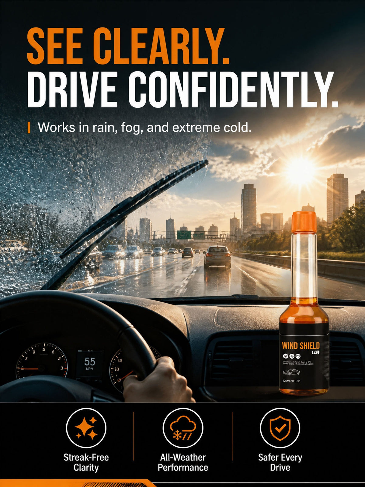 QIFOR Concentrated Windshield Washer Fluid for Car Auto Windows