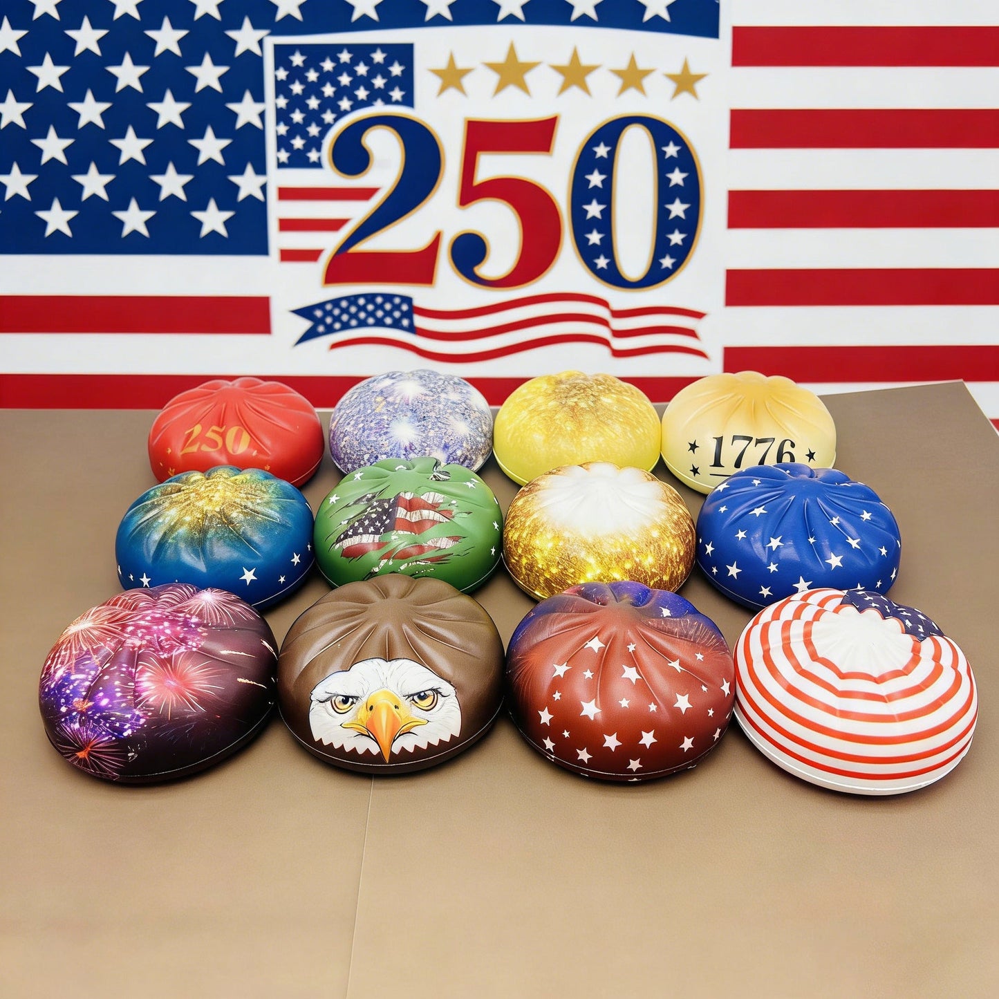 📦Limited Stock • Restock Takes Time⏰Patriotic Squishy – USA 250 Edition