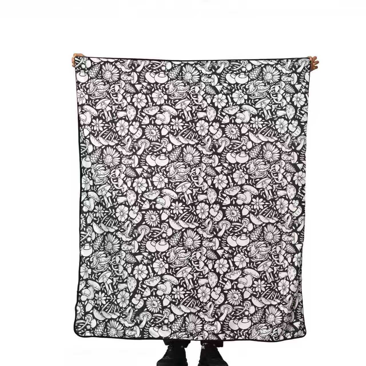 DIY Drawing Blanket with 24 Colors Markers, Doodle Your Own Blankets, Customizable Washable Paint & Play Blankets for Adults