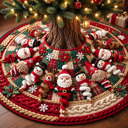 3D Optical Illusion Christmas Tree Skirt