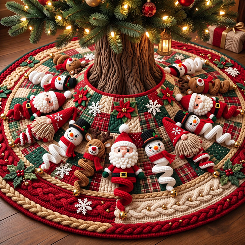 3D Optical Illusion Christmas Tree Skirt