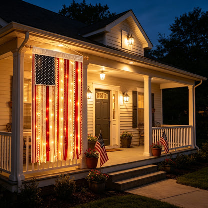 🏆Flash Sale-49% OFF⚡Authentic Vintage American Flag Fringe Banner