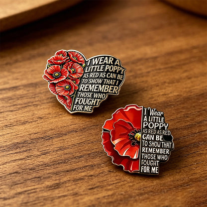 🎖️ Remembrance Poppy Enamel Pin - Veterans Day Memorial Brooch