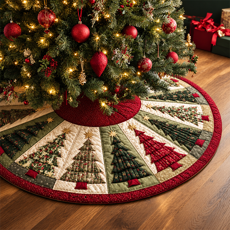 3D Optical Illusion Christmas Tree Skirt