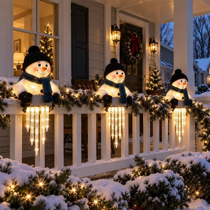 🎄 Christmas Porch Railing Lights – 4 Festive Character Designs
