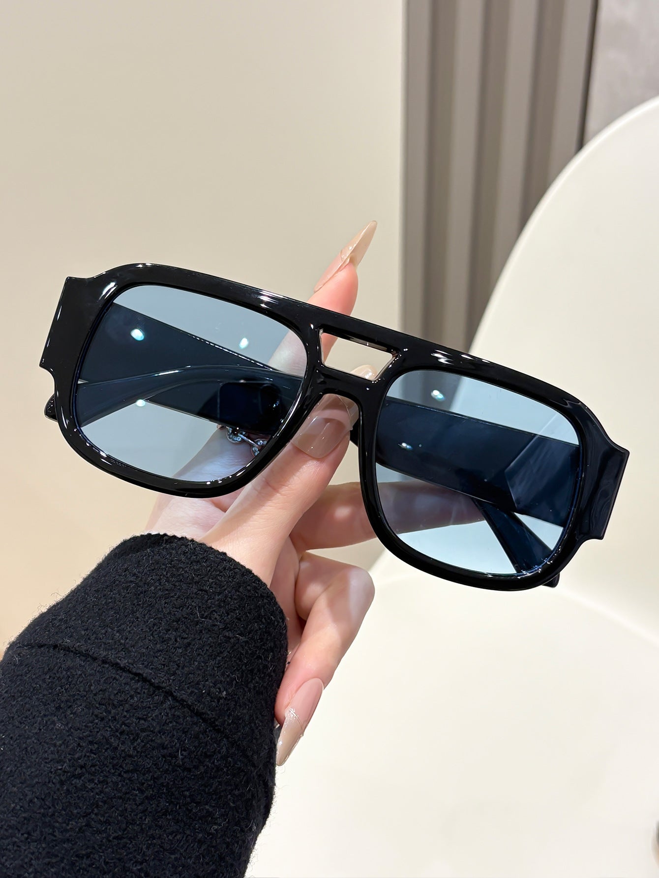 Vintage 70s Aviation Square Sunglasses – Classic Double Bridge Pilot Shades for Women and Men