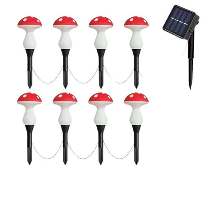 8 Pcs Solar Powered Mushroom Shaped Garden Light