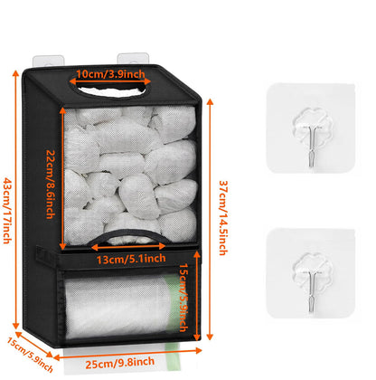 2-in-1 Durable Plastic Grocery Bag Holder, Organizing Kitchen Storage Organizer