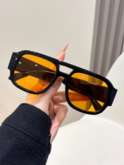 Vintage 70s Aviation Square Sunglasses – Classic Double Bridge Pilot Shades for Women and Men