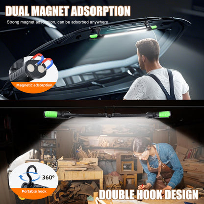 ✨2-in-1 Splicable LED Work Light – Ultra-Bright Hands-Free Lamp for Auto Repair &amp; Workshop Jobs