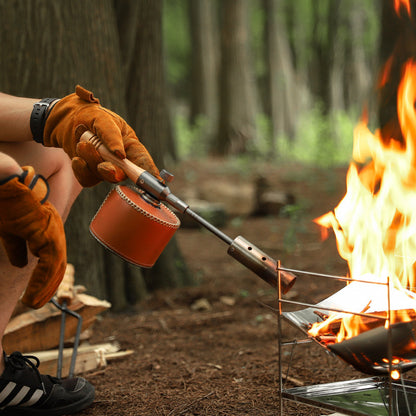 Heavy Duty Multi-Stage Extension Flame Torch – Detachable Stainless Steel Camping Blowtorch with Solid Wooden Handle & Pulse Igniter
