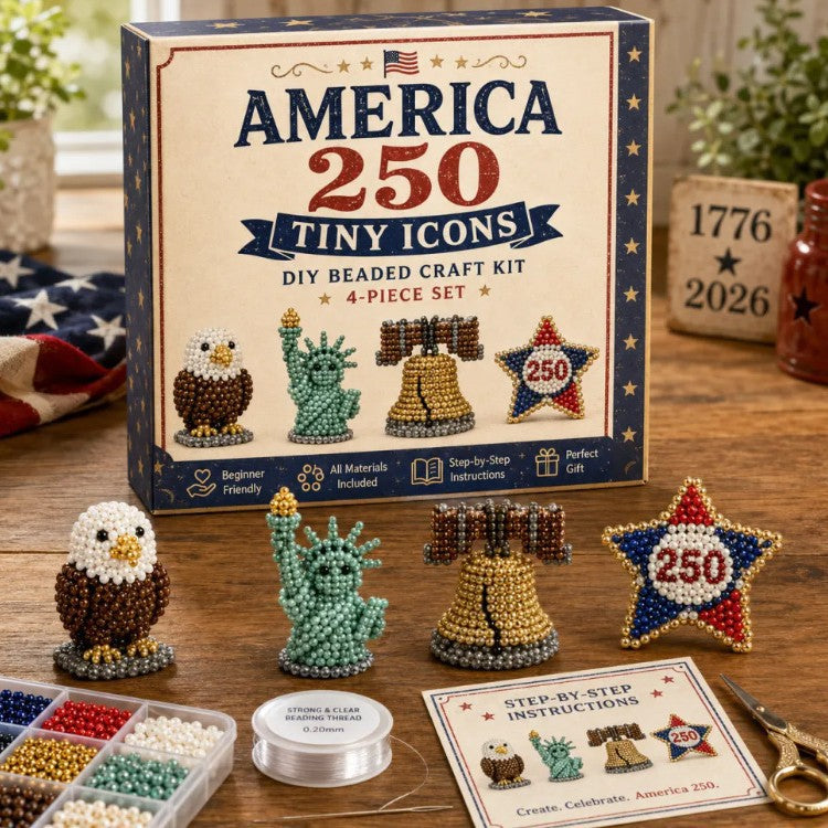 🔥LAST DAY 49% OFF-America 250 Beaded Bouquet DIY Kit – Limited Edition Patriotic Craft Collection