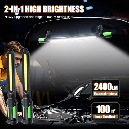✨2-in-1 Splicable LED Work Light – Ultra-Bright Hands-Free Lamp for Auto Repair &amp; Workshop Jobs