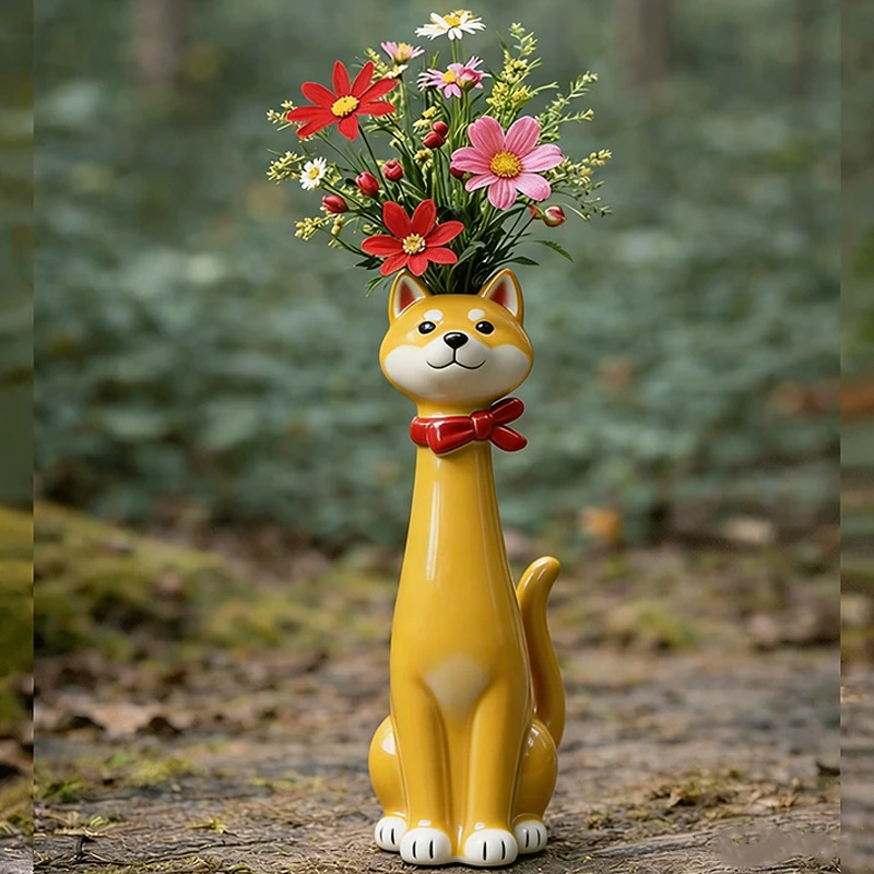 😻 Whimsical Handcrafted Mini Quirky Cat & Puppy Vase | 💖🎁Perfect Gift