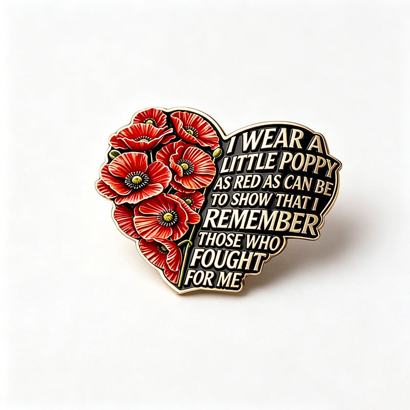 🎖️ Remembrance Poppy Enamel Pin - Veterans Day Memorial Brooch