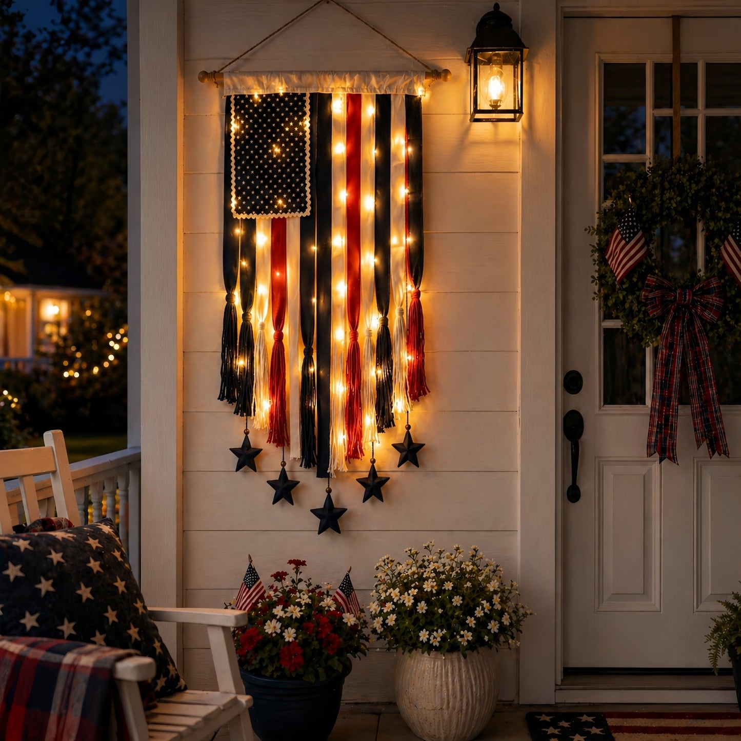 🏆Flash Sale-49% OFF⚡Authentic Vintage American Flag Fringe Banner