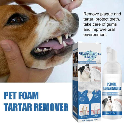 Foaming Pet Dental Cleaner | Tartar Remover, Teeth Whitening & Bad Breath Eliminator