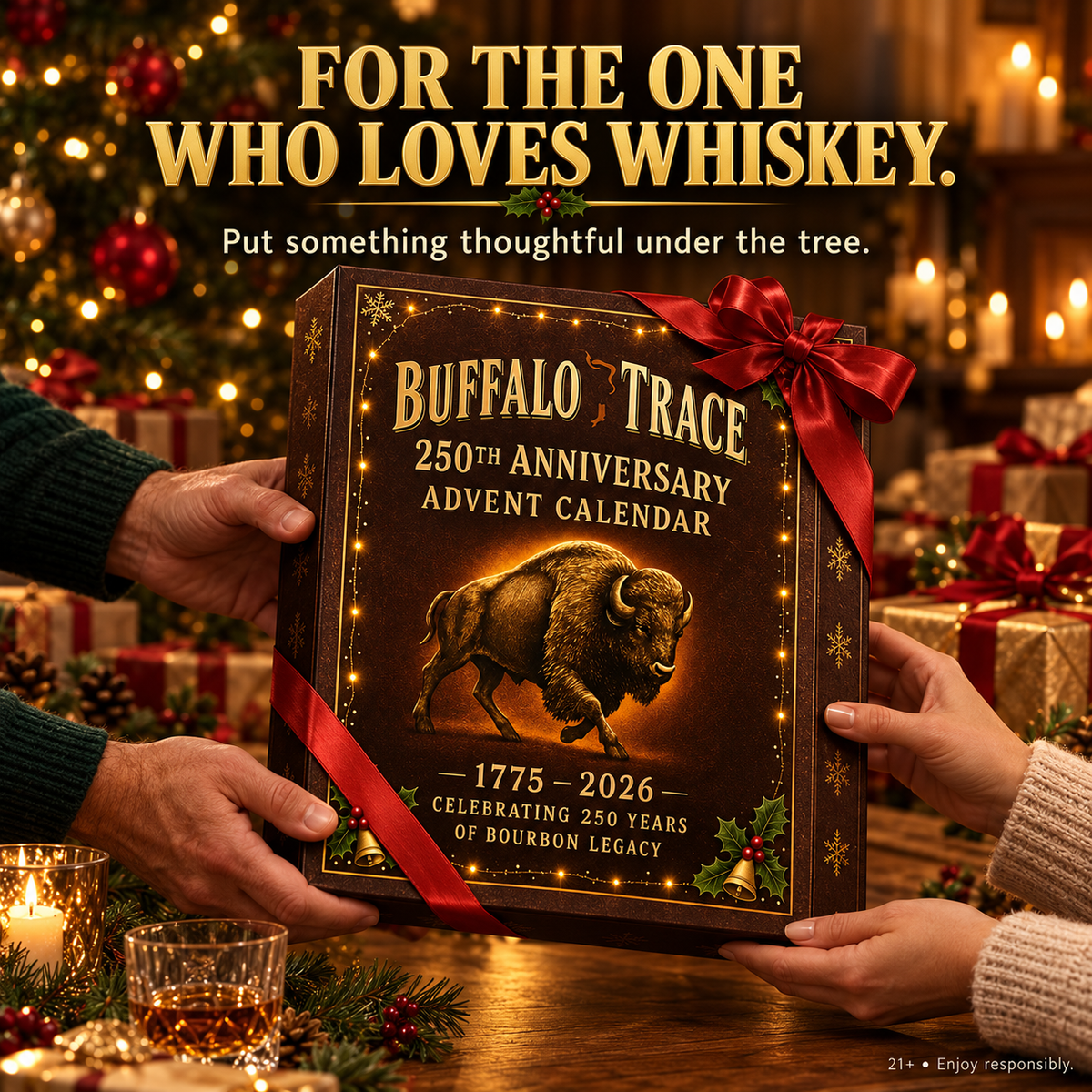 🎄 Whiskey-Themed Advent Calendar – Brown & Gold Holiday Presentation 🎁