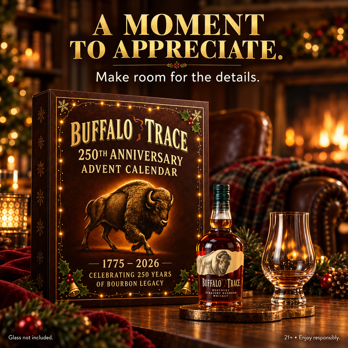 🎄 Whiskey-Themed Advent Calendar – Brown & Gold Holiday Presentation 🎁