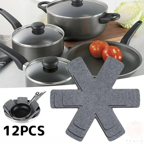 Pot and Pan Protectors 12Pcs Pot Dividers Pad Non-woven 3 Sizes Pans Separator Pads for Protecting Separators Pads Cookware