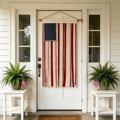 🏆Flash Sale-49% OFF⚡Authentic Vintage American Flag Fringe Banner