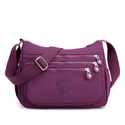 Multi-Pocket Crossbody Bag for Women – Lightweight Nylon Campus Shoulder Bag with Anti-Theft Pocket