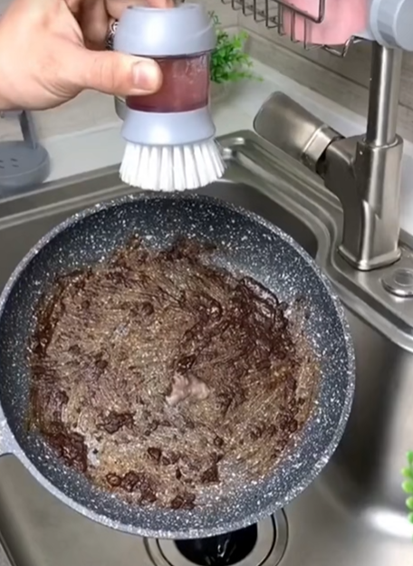 How to use soap dispensing dish brush