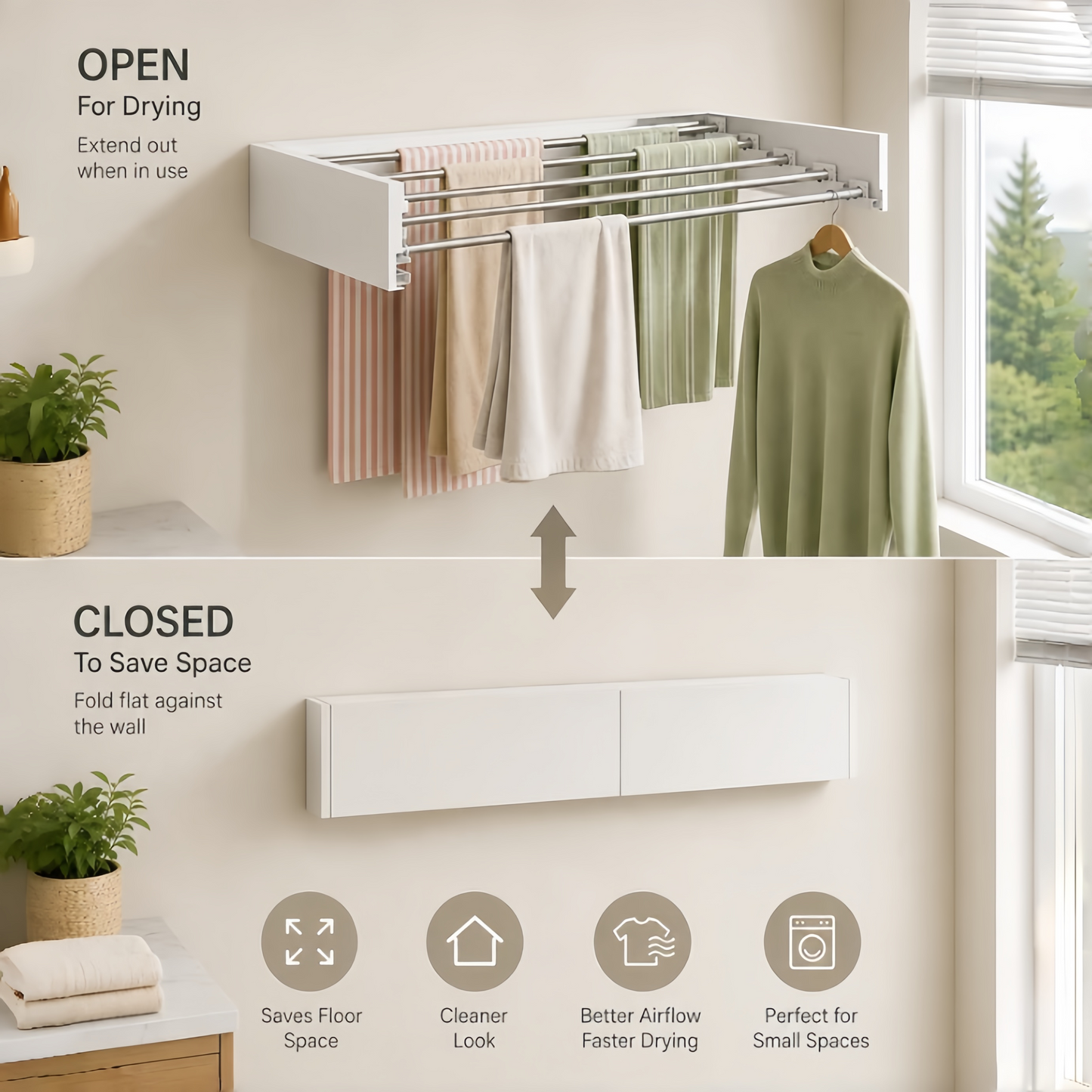 Wall-Mounted Clothing Rack