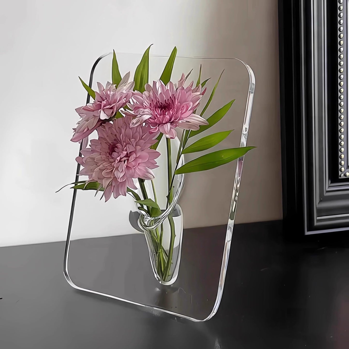 Floating Bloom Acrylic Frame Vase – Turn Simple Flowers Into Stunning Art