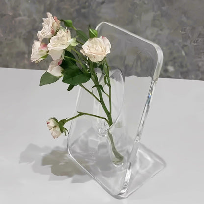 Floating Bloom Acrylic Frame Vase – Turn Simple Flowers Into Stunning Art