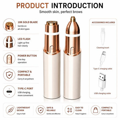 🔥2-in-1 Women's Eyebrow and Facial Hair Removal Device