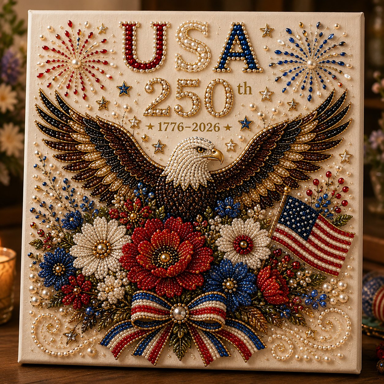 USA 250th Anniversary DIY Pearl Painting Kit ✨❤️‍🔥
