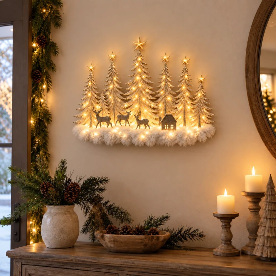 🔥Buy 2 Get 20% OFF🎄Lighted Christmas Woodland Forest Wall Decor