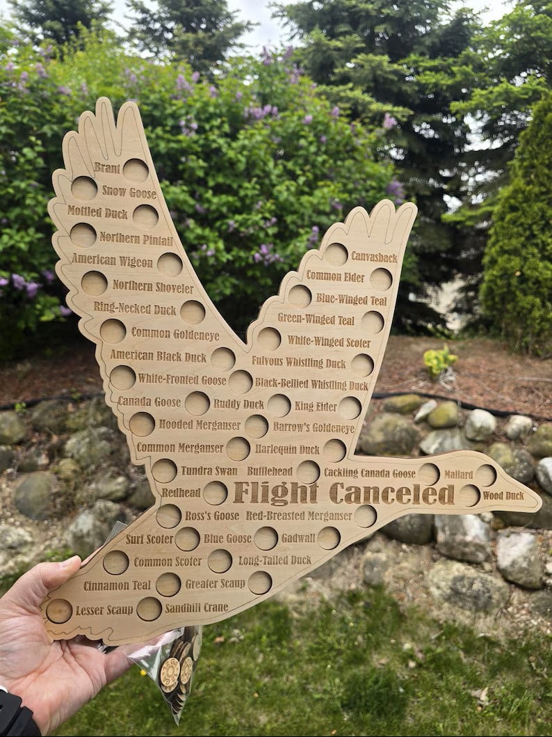 🔥LAST DAY 50% OFF - American Waterfowl Challenge Wooden Map 🦆 – Engraved 41 Species Duck Hunting Wall Decor & Harvest Tracker