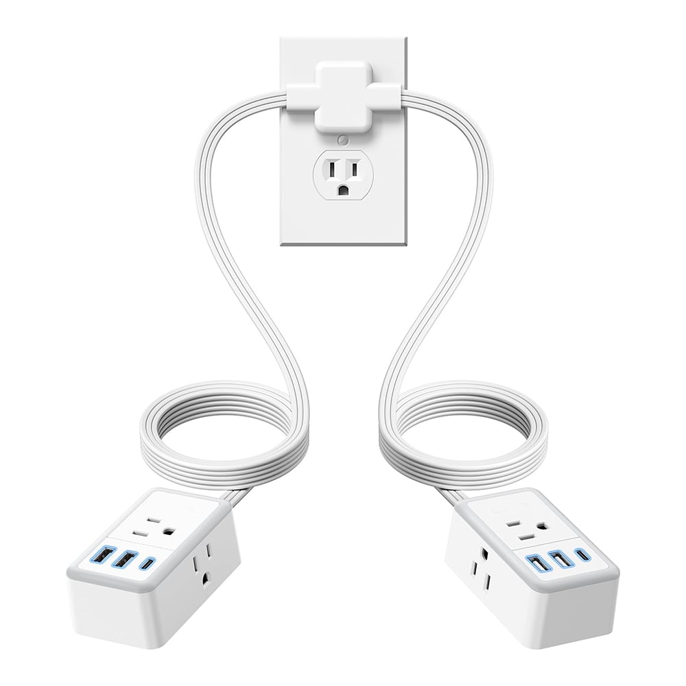 ⚡ Dual Extension Cable – 12-Foot Splitter with USB & AC Ports