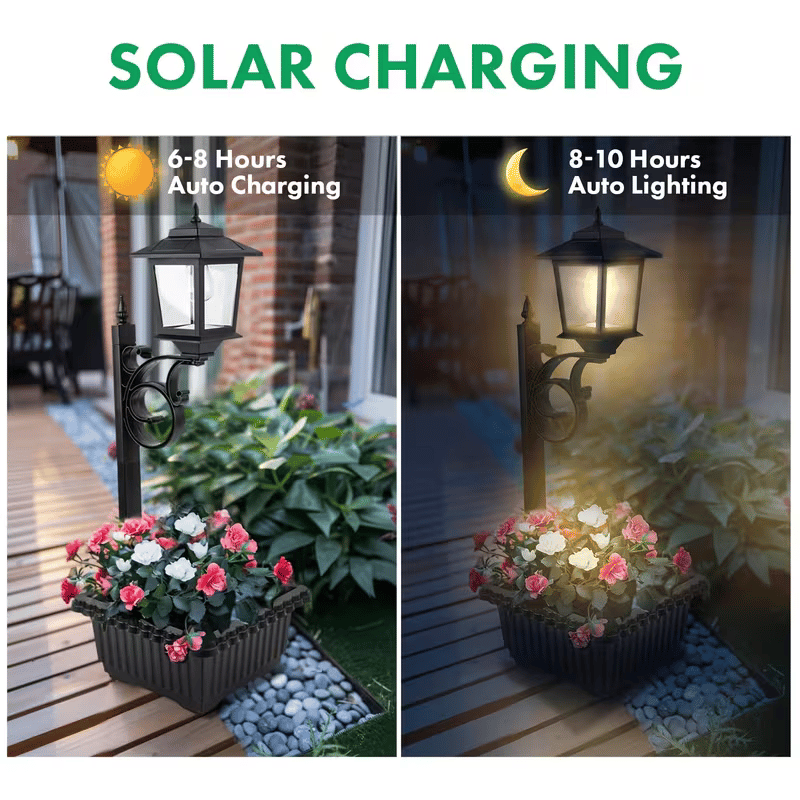 ✨49% OFF🌞2-in-1 Outdoor Solar Lamp Post Light with Planter: Illuminate & Decorate Your Garden🌼