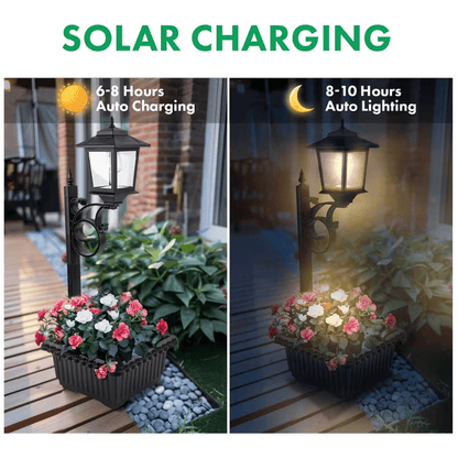 ✨49% OFF🌞2-in-1 Outdoor Solar Lamp Post Light with Planter: Illuminate & Decorate Your Garden🌼