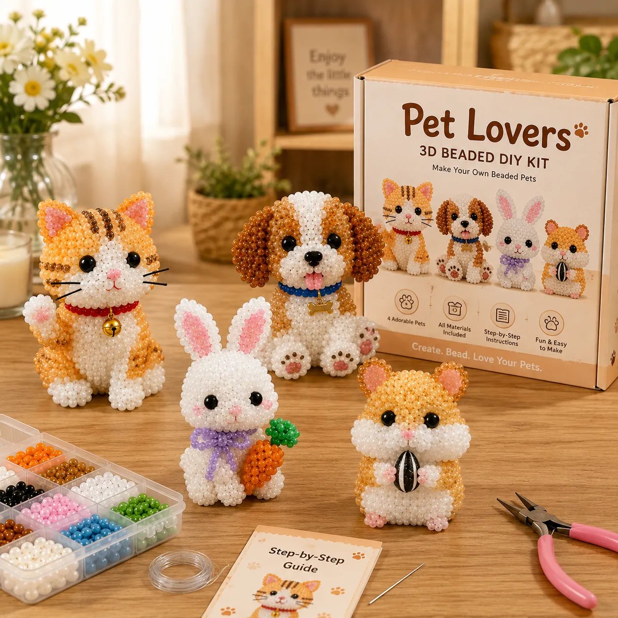 🔥Last Day 50% OFF ✨ Tiny 3D Beaded Animal DIY Kit