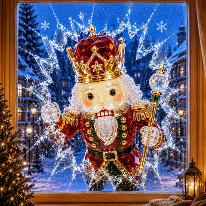 🔥Limited time 49% OFF -✨🎄19.7'' Crystal Christmas Break-In Window Decal — Shattered-Glass Holiday Window Decoration
