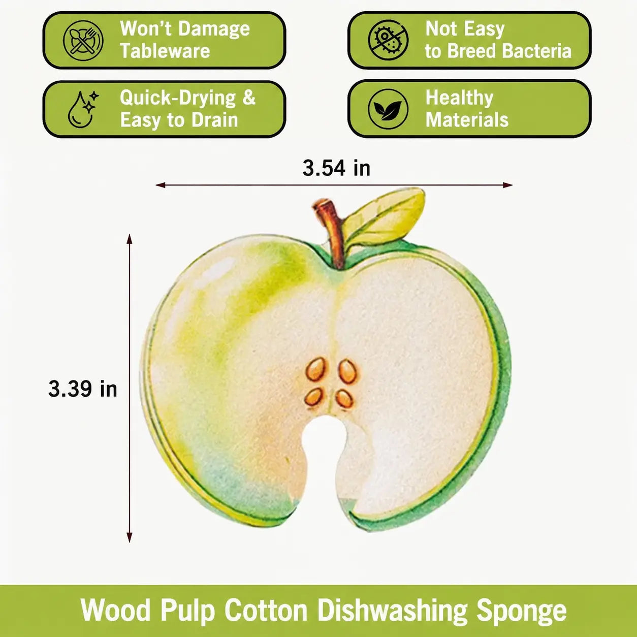 3-Pack Compressed Cellulose Sponges, Fruit-Shaped Natural Pop-Up Dish Sponges ✅